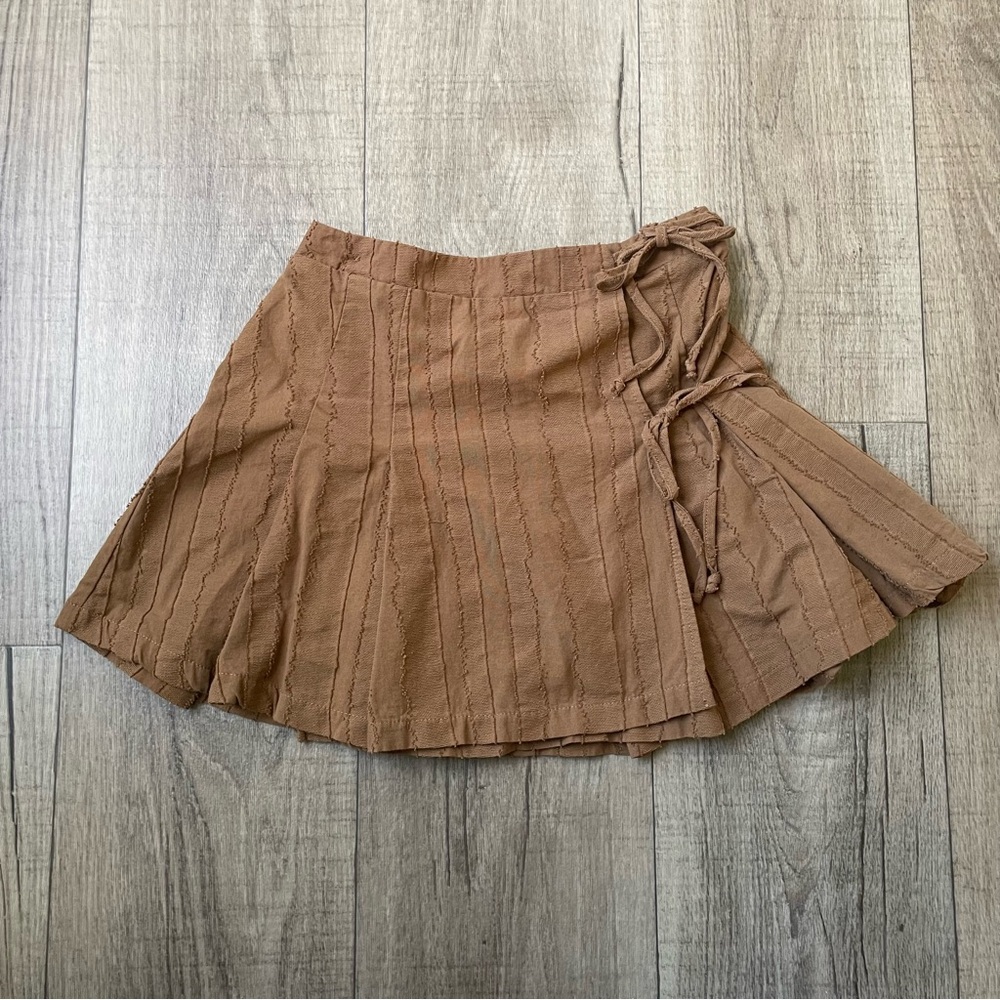 Urban Romantics Pleated Wrap Mini Skirt